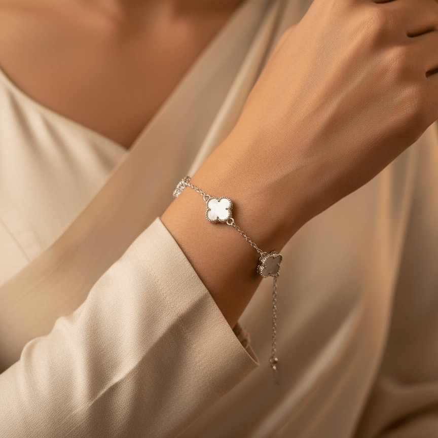 3 ivory flowered bracelet | 925 sterling silver