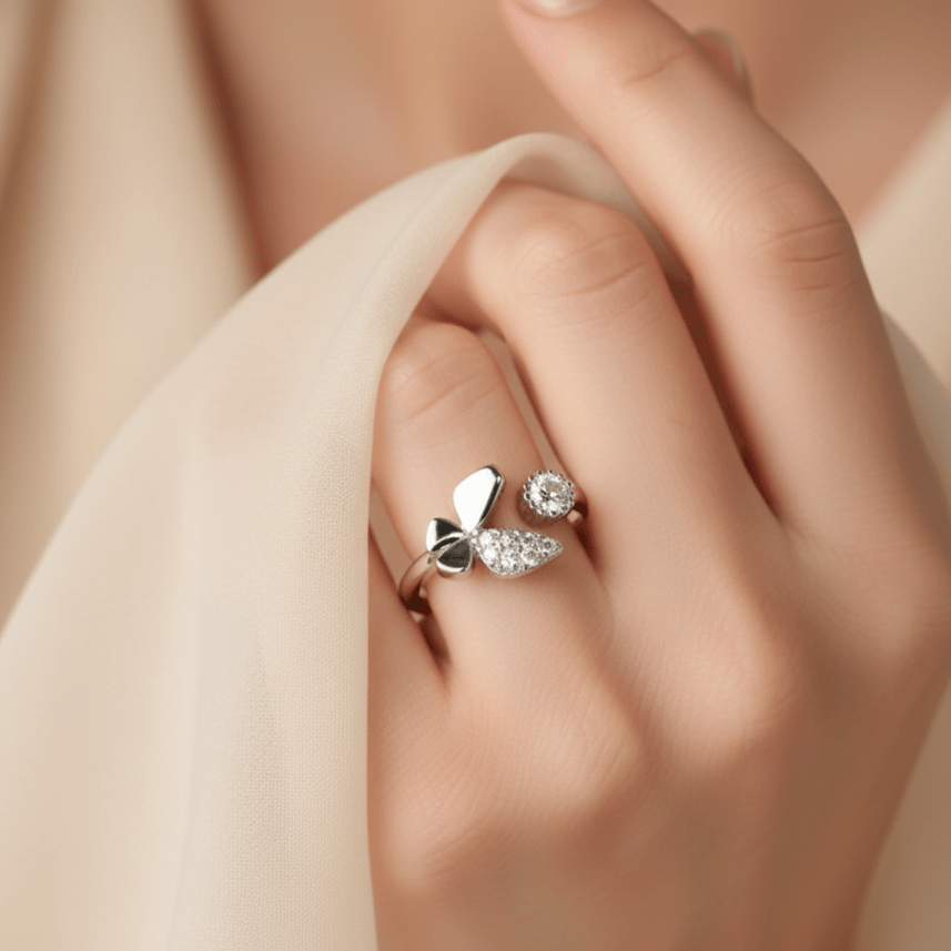 Butterfly Design Sterling Silver Ring