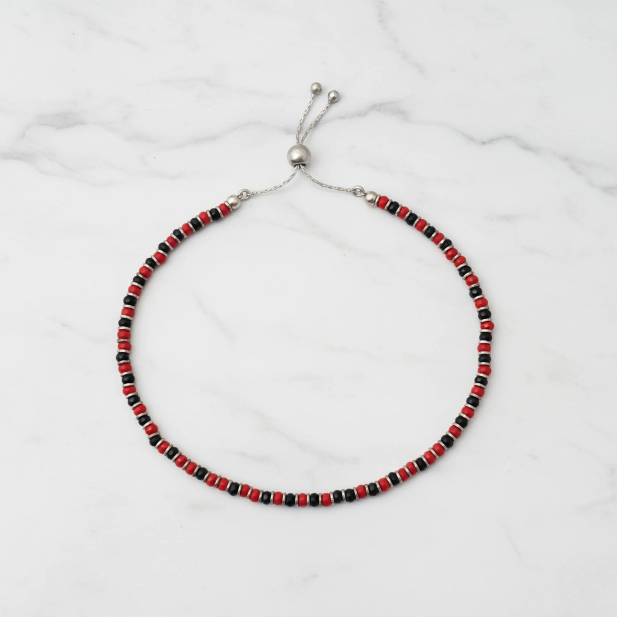 Noir Minimal Beaded Anklet