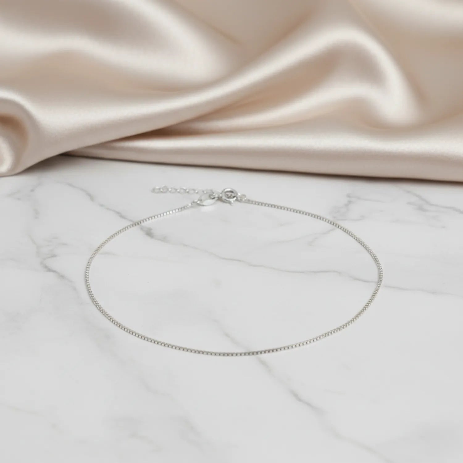 Hulasi Women 925 Sterling Silver Ball Chain Anklet Adjustable