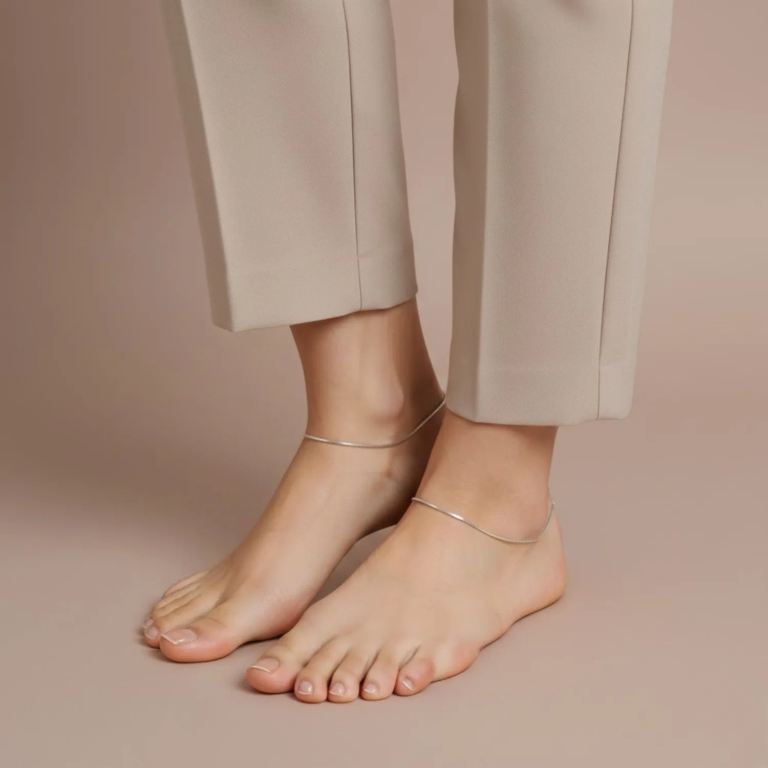 Hulasi Women 925 Sterling Silver Ball Chain Anklet Adjustable