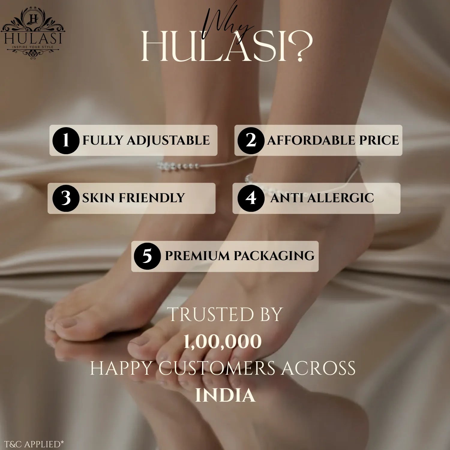 Hulasi Women 925 Sterling Silver Beaded Snake Chain Anklet Adjustable