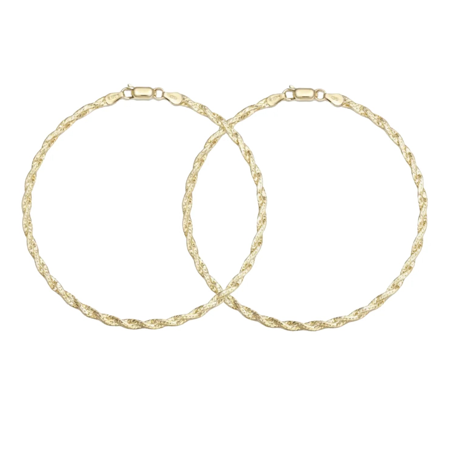 Hulasi Women 925 Sterling Silver Gold Plated Twisted Anklet 27.5cm