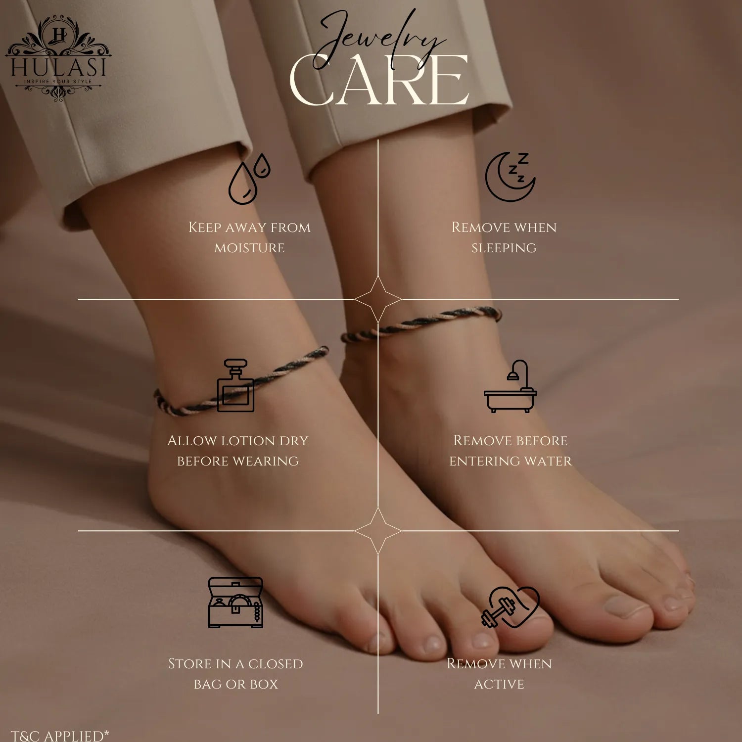 Hulasi Women 925 Sterling Silver Two Tone Braided Rope Anklet 27.5cm