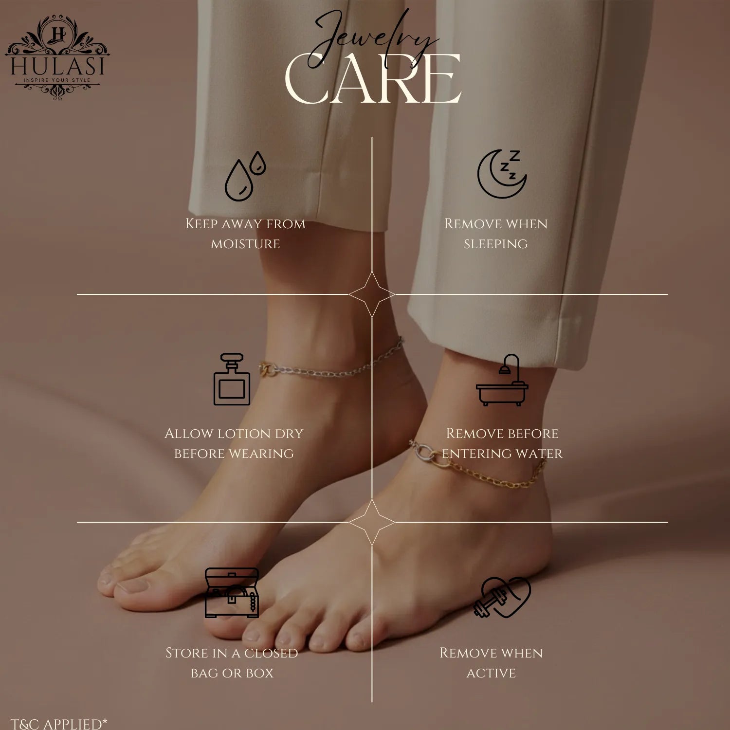 Hulasi Women 925 Sterling Silver Two-Tone Paperclip Link Anklet Pair 24cm