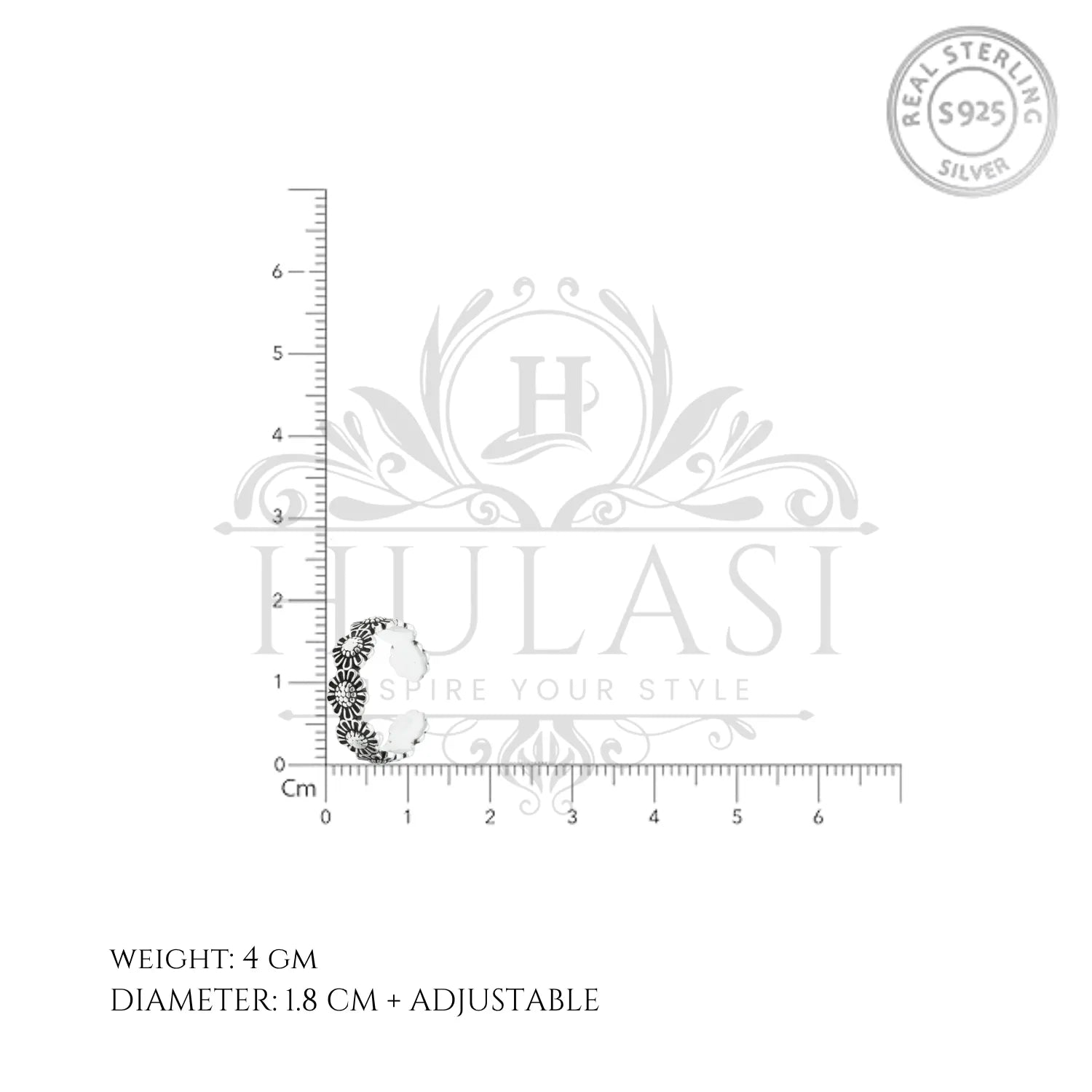 Blooming Daisy Design Silver ANTIQUE TOE-RING