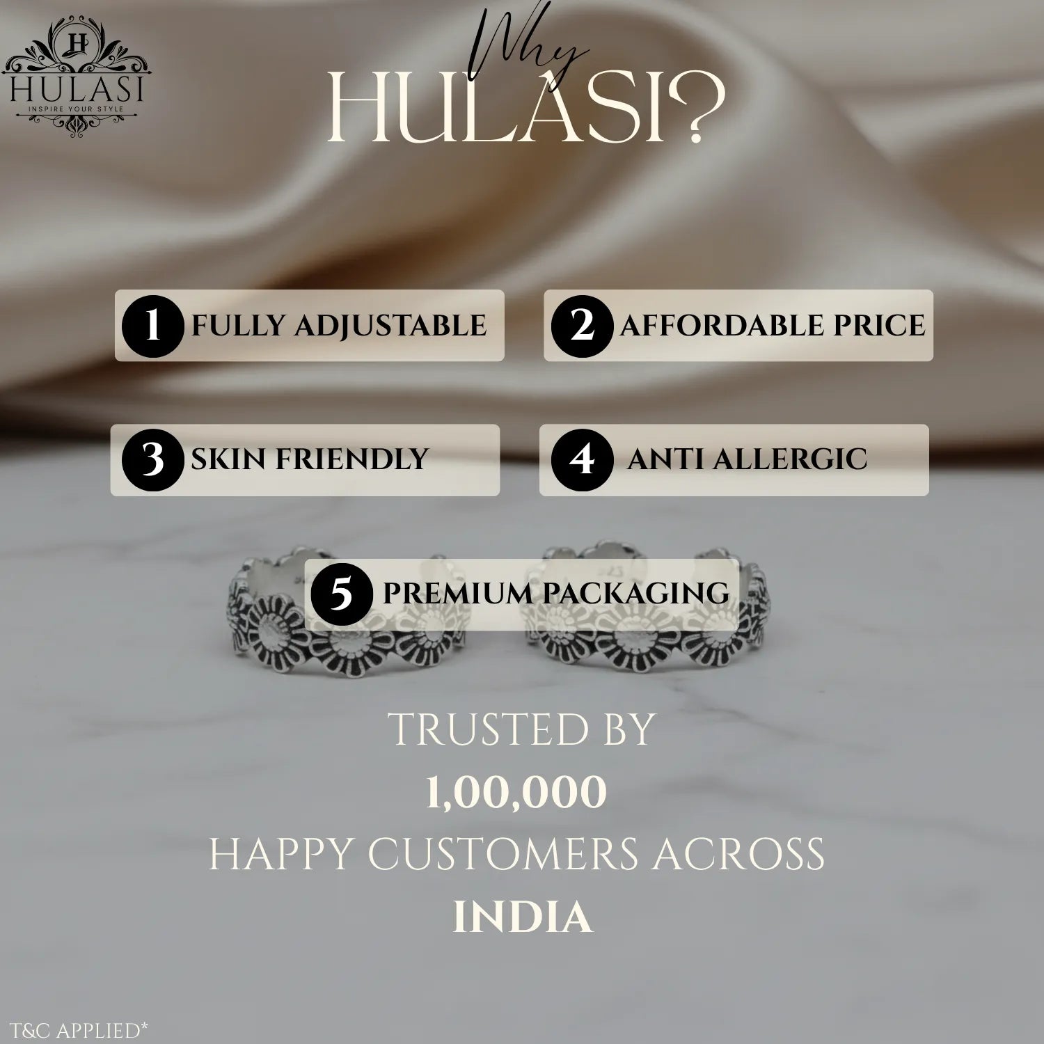 Blooming Daisy Design Silver ANTIQUE TOE-RING