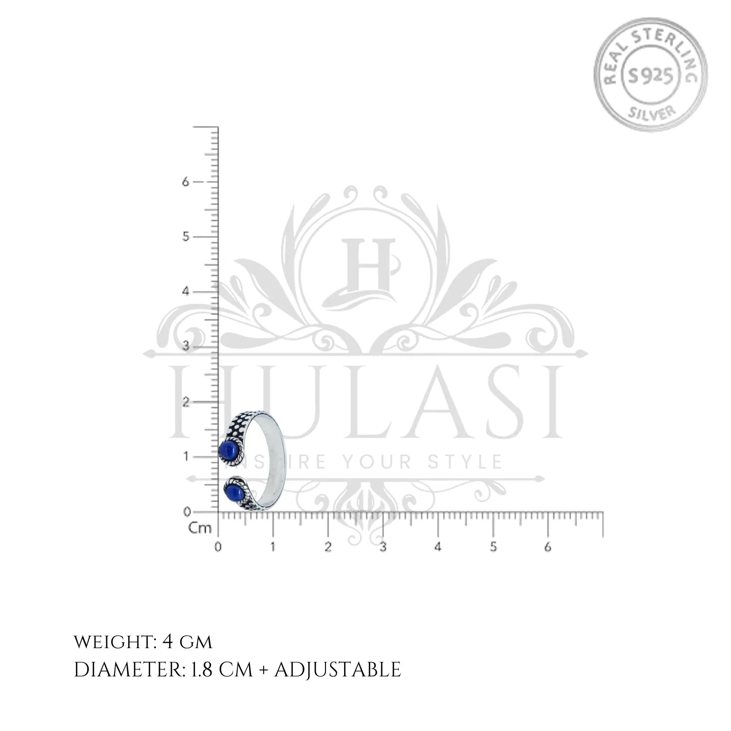 Leaf-Curve Cutout ANTIQUE TOE-RING in Sterling Silver