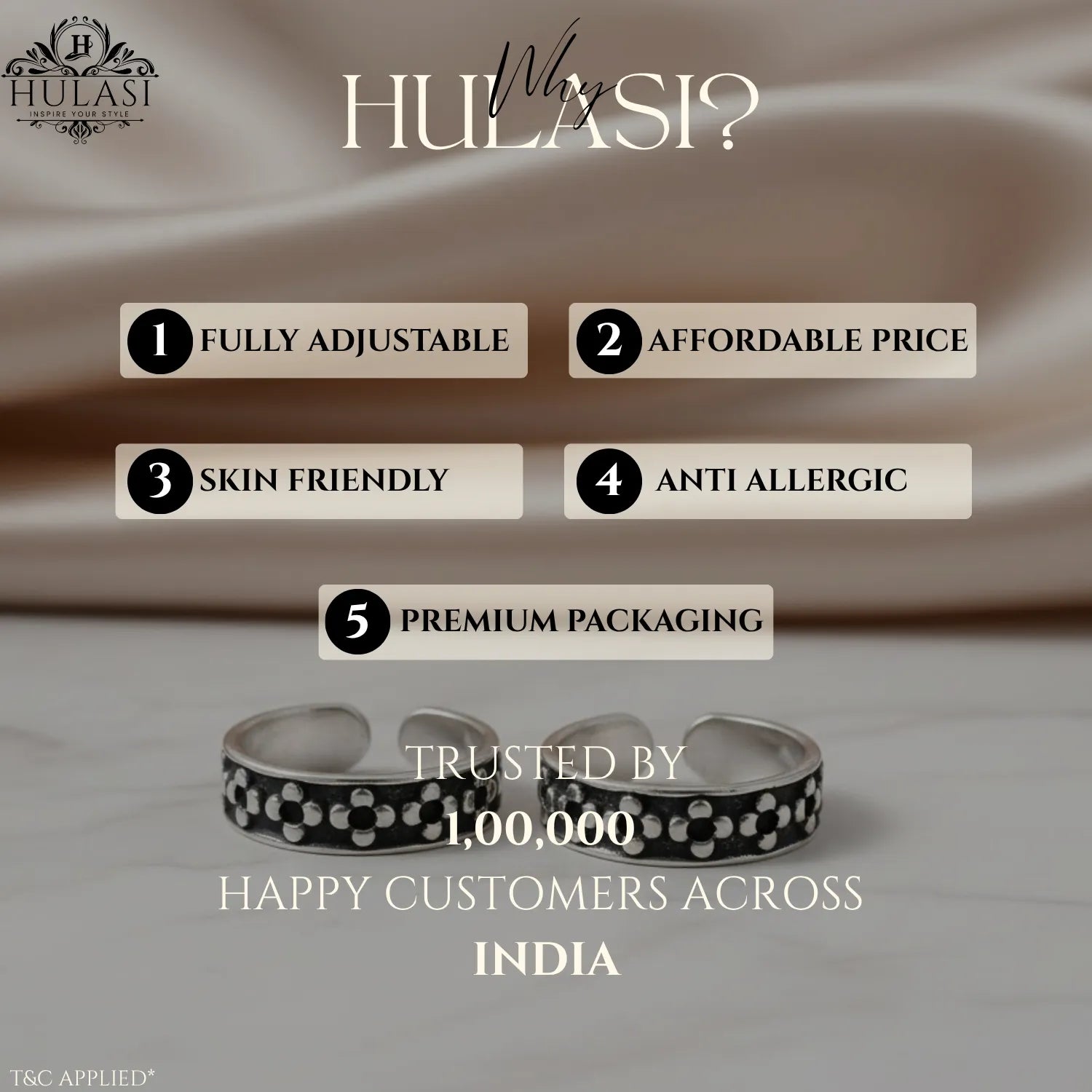 Chequered Border Oxidised Silver ANTIQUE TOE-RING