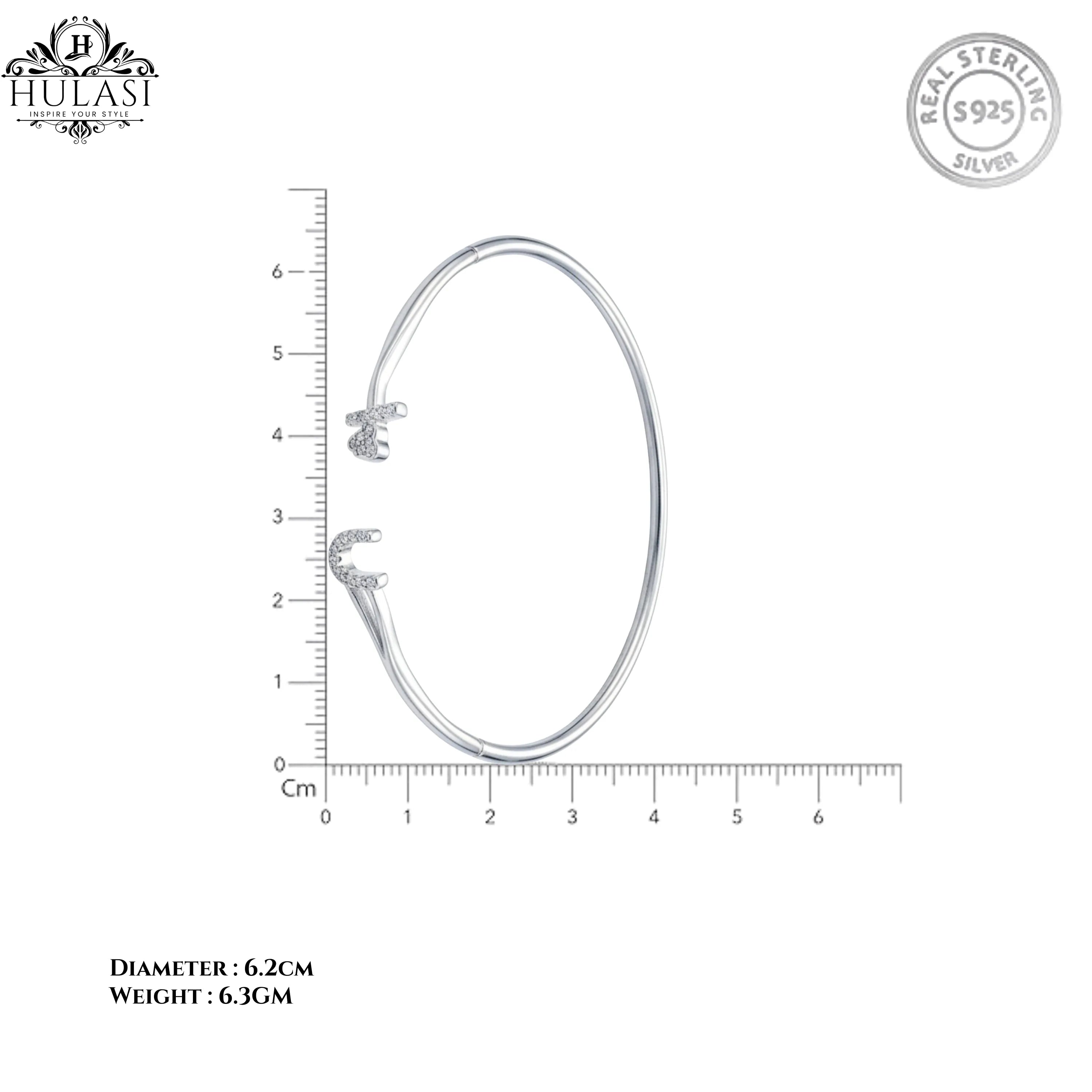 Hulasi Women 925 Sterling Silver Blue Evil Eye Protection Charm Adjustable Bracelet 24cm