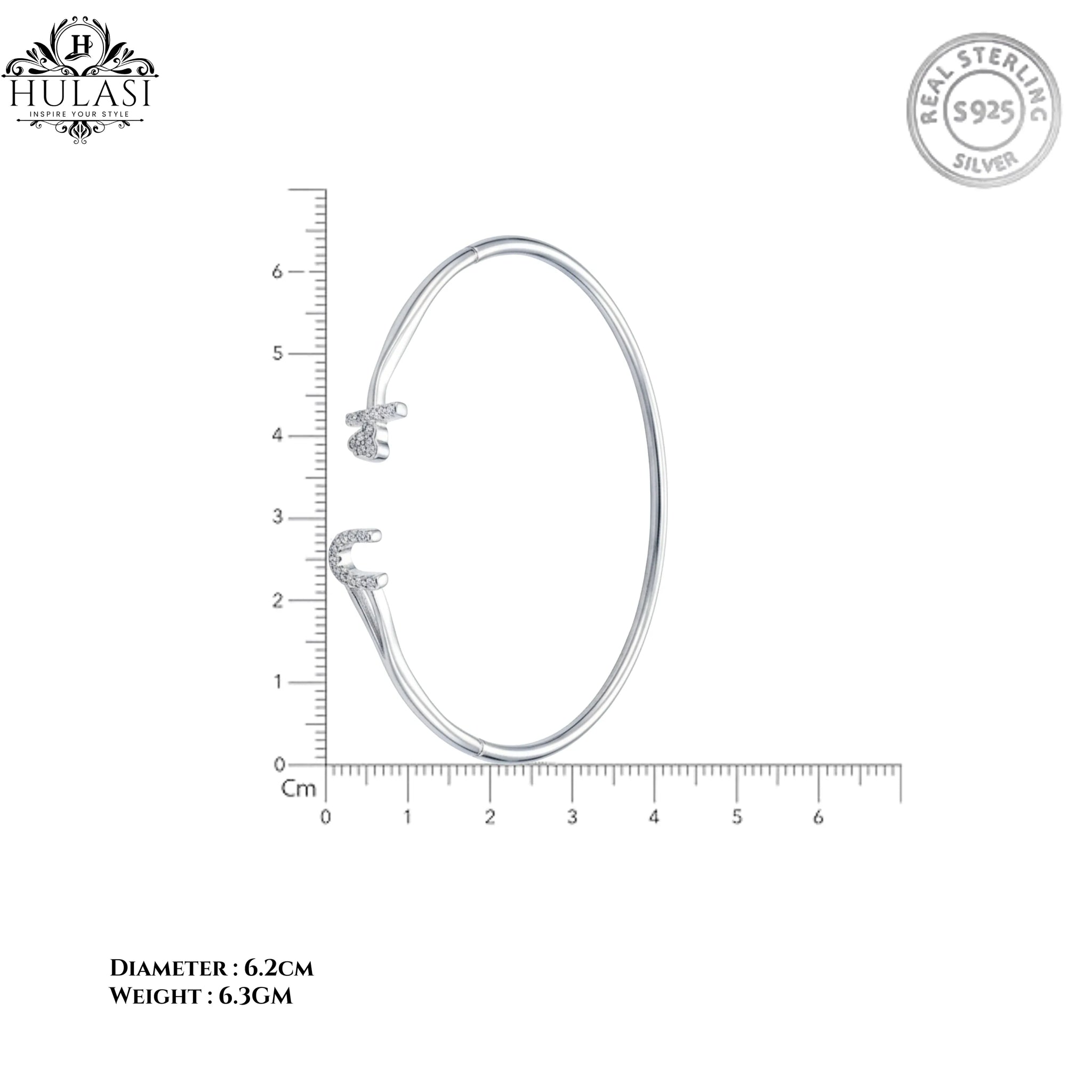 Hulasi Women 925 Sterling Silver Blue Evil Eye Protection Charm Adjustable Bracelet 24cm