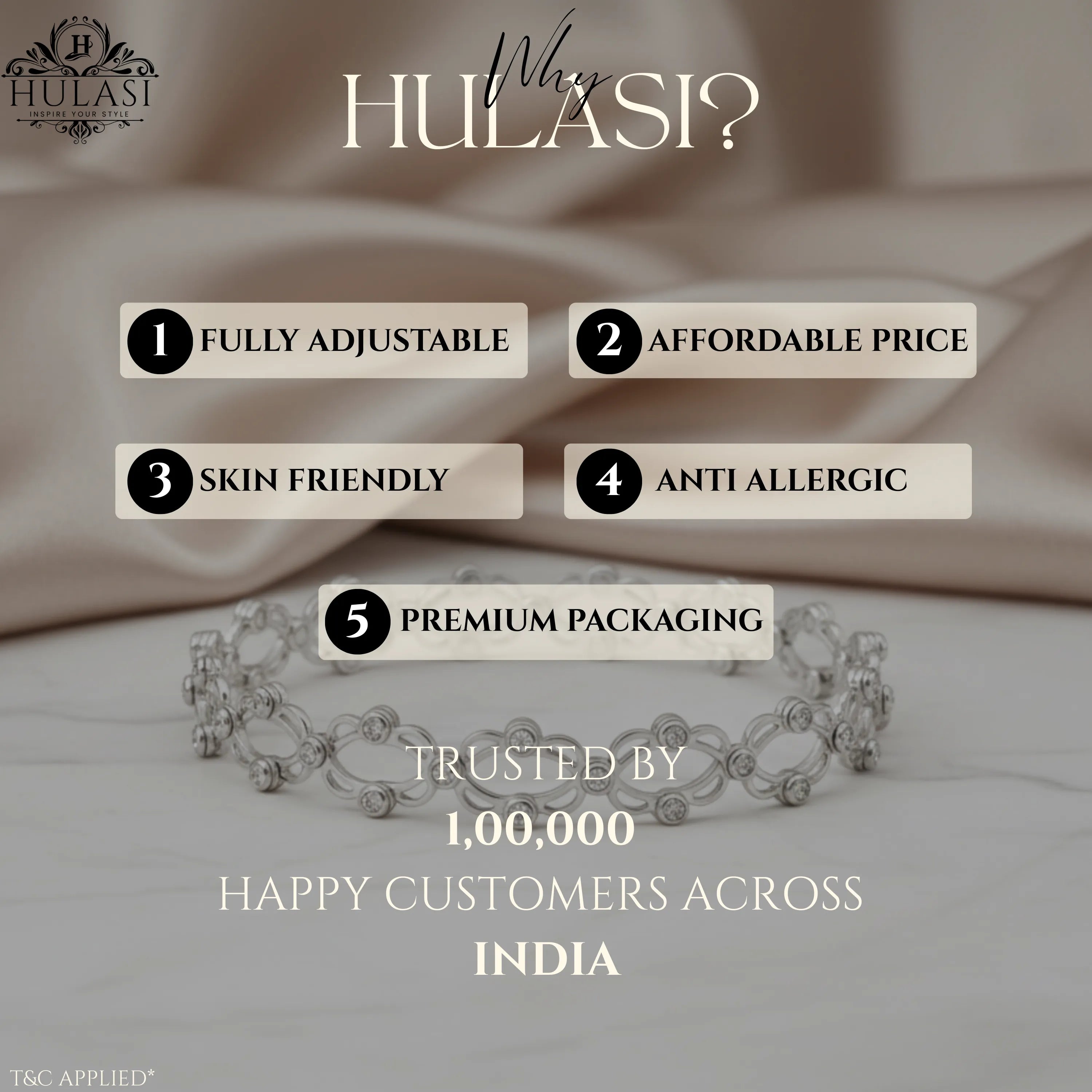 Hulasi Women 925 Sterling Silver Geometric Link Retractable Adjustable Bangle Bracelet