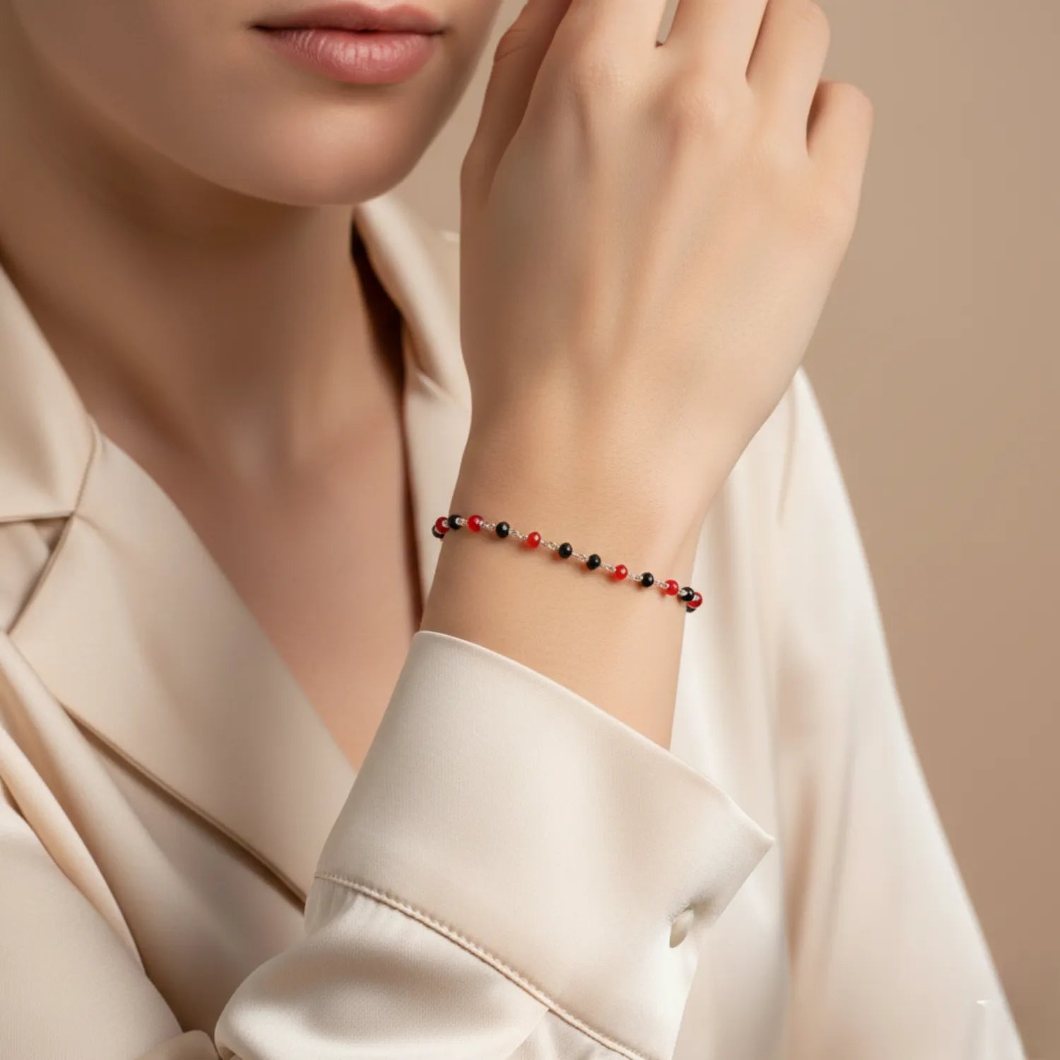 Silver Monochrome Pearl Bracelet