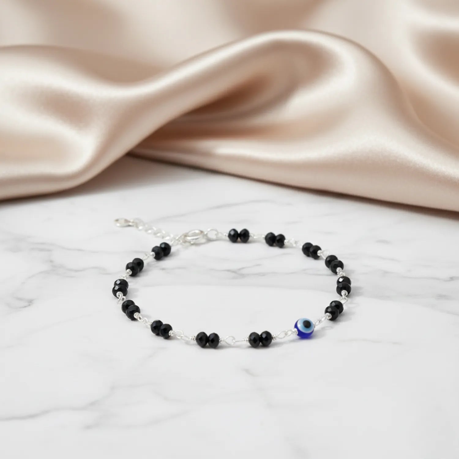 Silver Petal & Pearl Bracelet