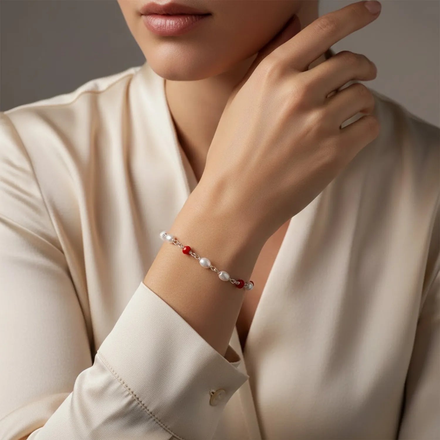 Silver Twin Rudraksha Bracelet