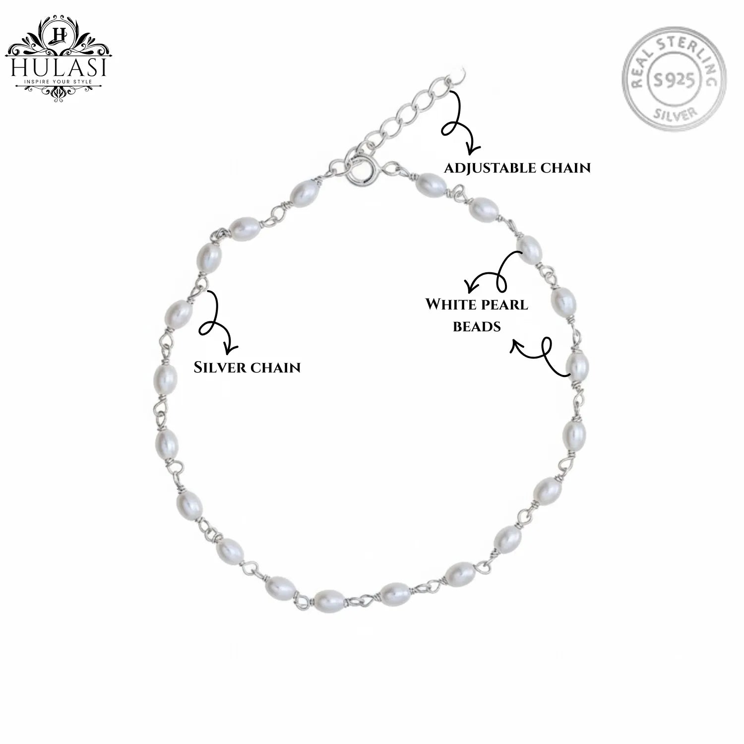 Silver Rudra-Pearl Fusion Bracelet