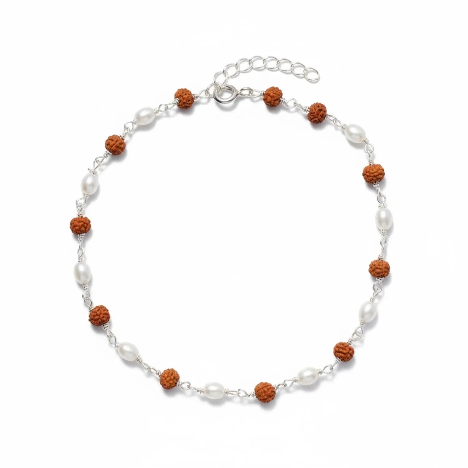 Silver Classic Oval Pearl Bracelet