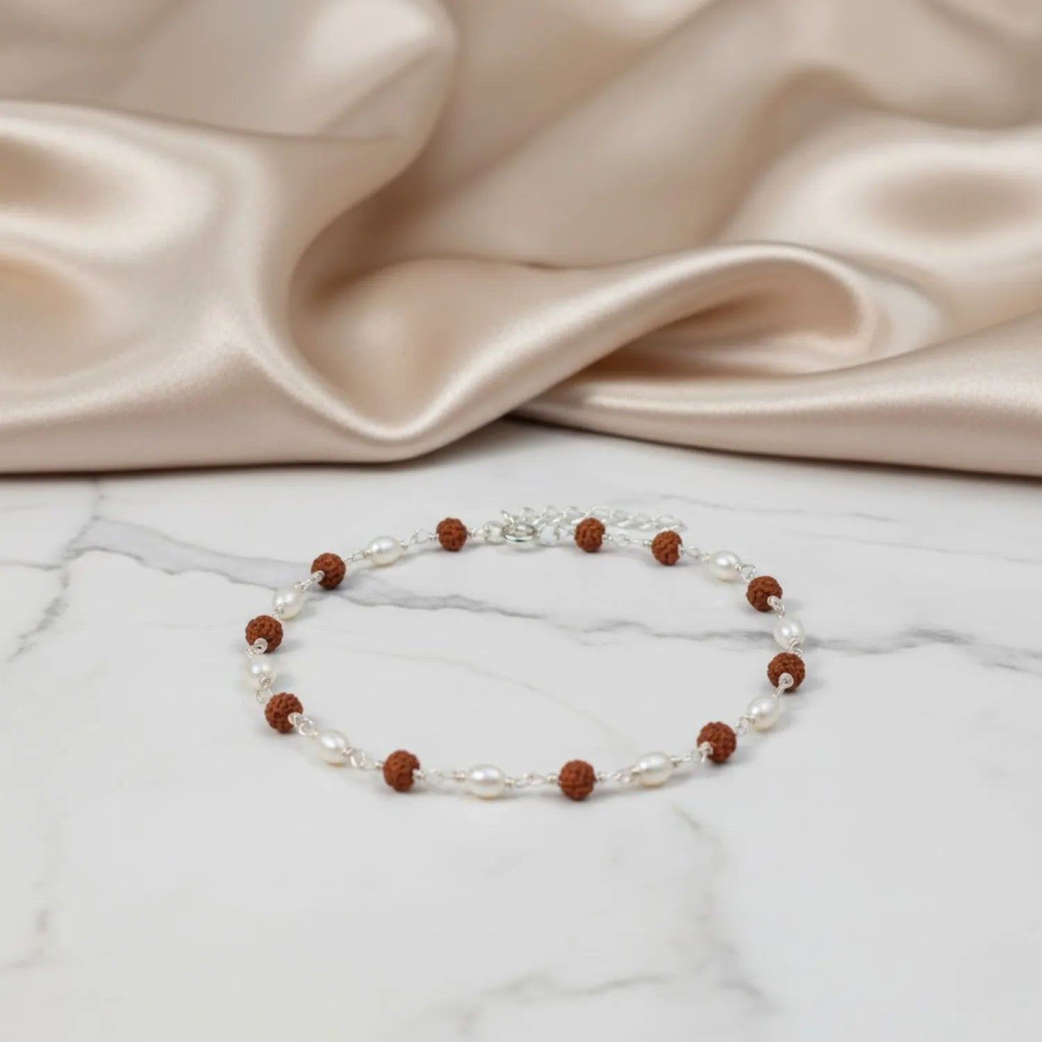 Silver Classic Oval Pearl Bracelet