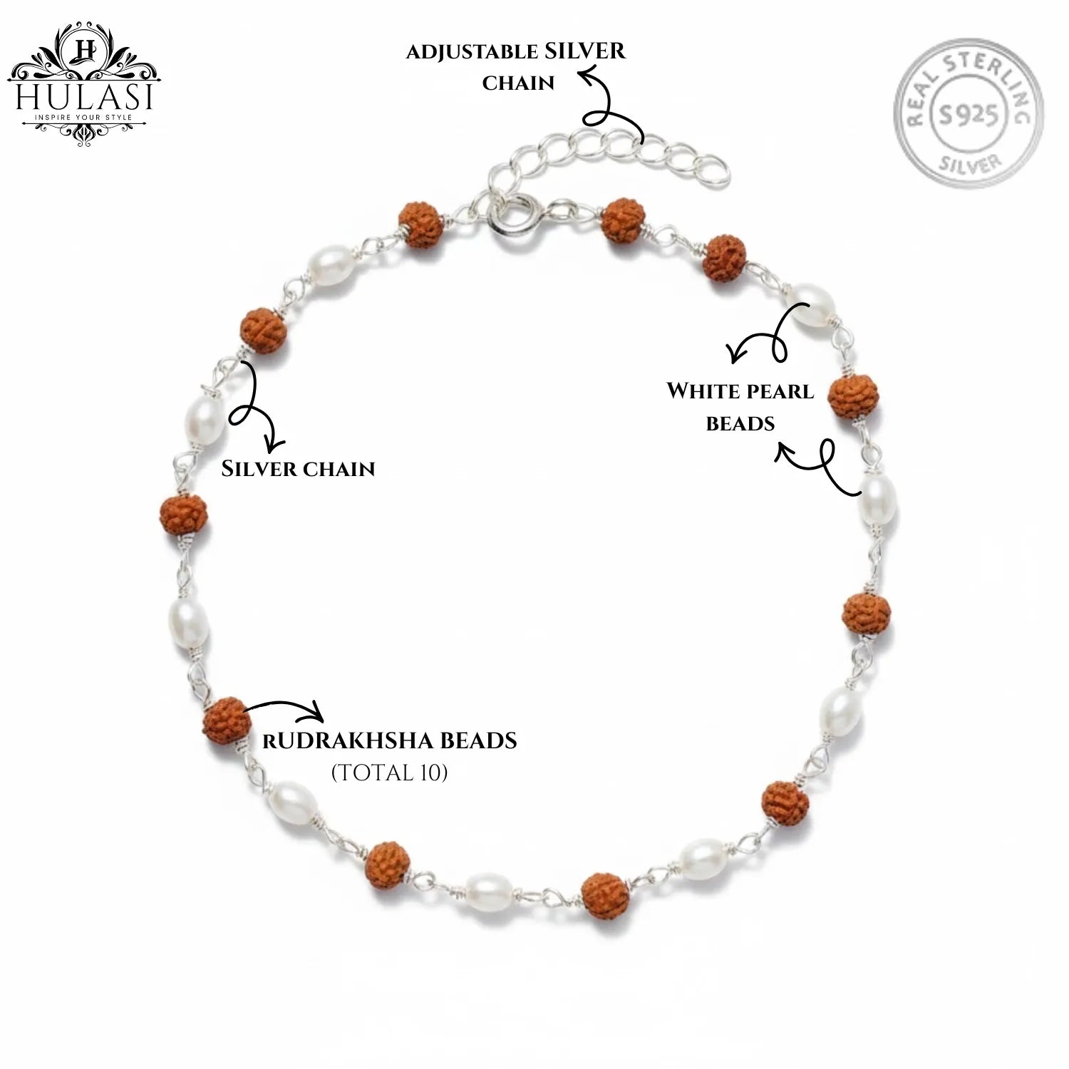 Silver Classic Oval Pearl Bracelet