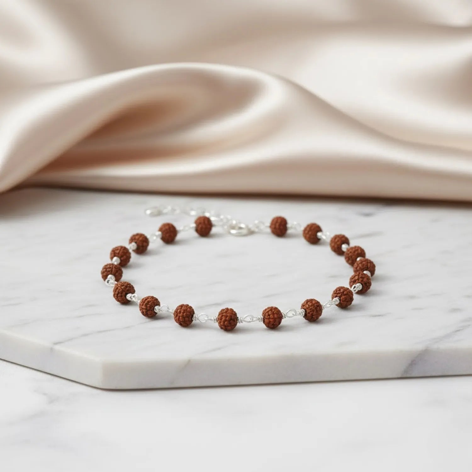 Silver Spiritual Rudraksha Bracelet