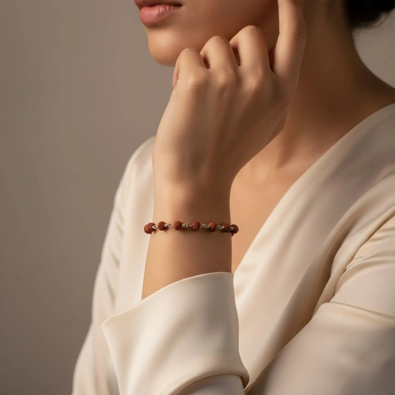 Silver Spiritual Rudraksha Bracelet