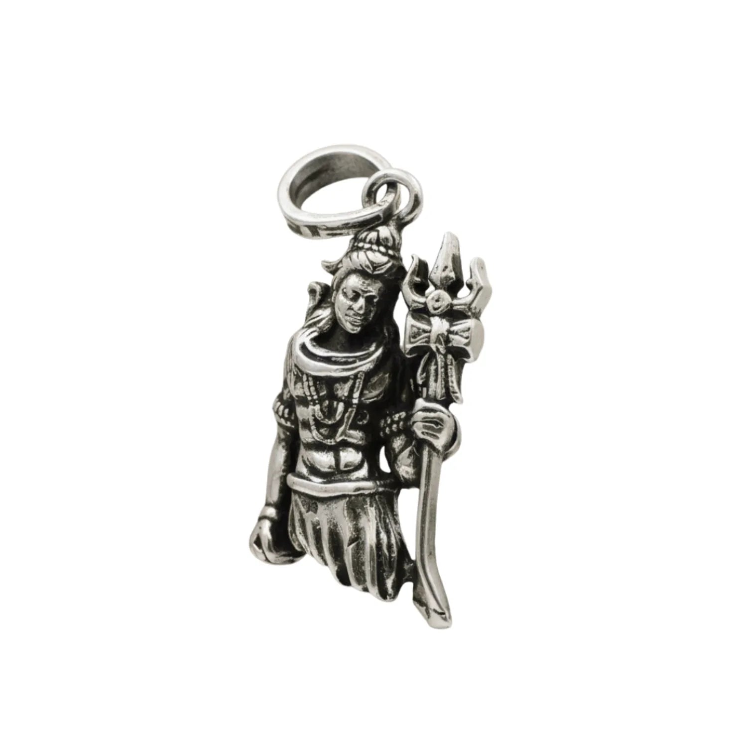 Lord Shiva Holding Trishul 925 Silver Locket