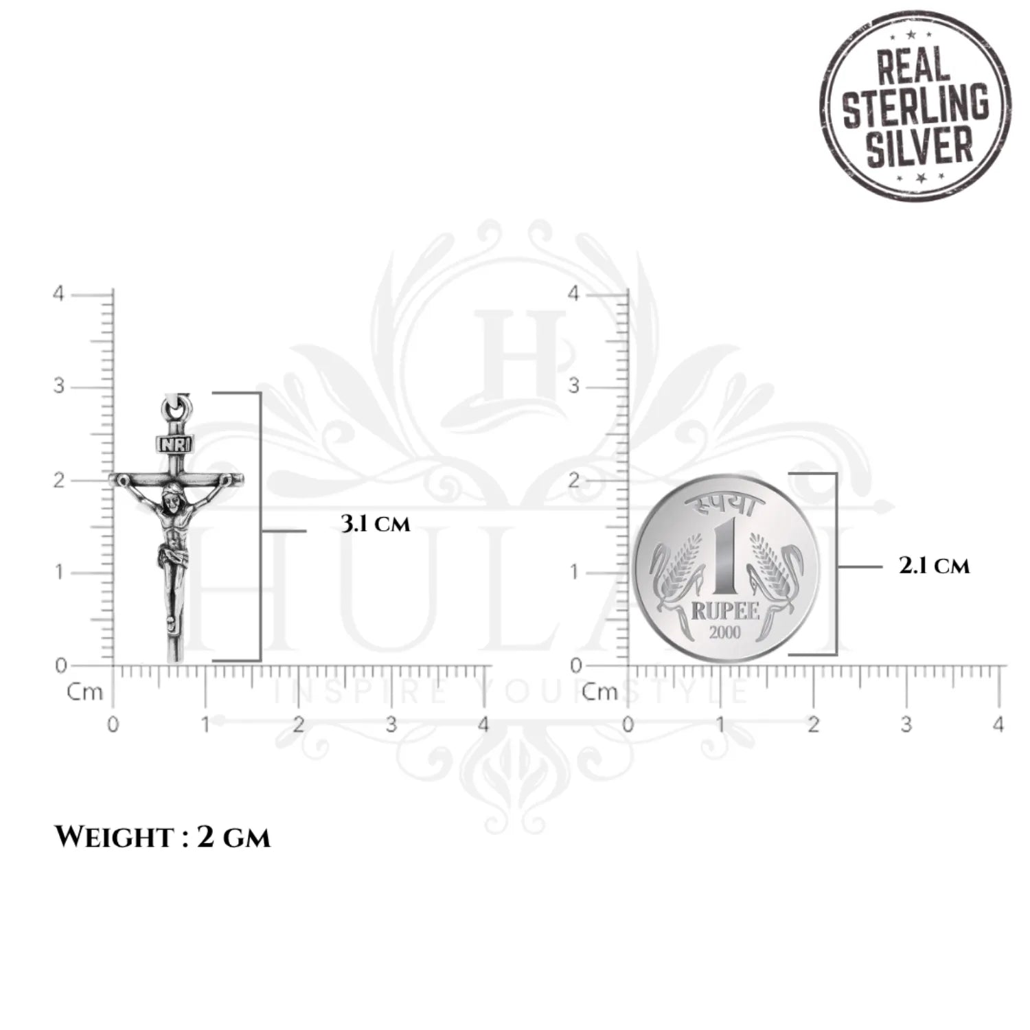 Jesus Cross Crucifix Pendant in Silver