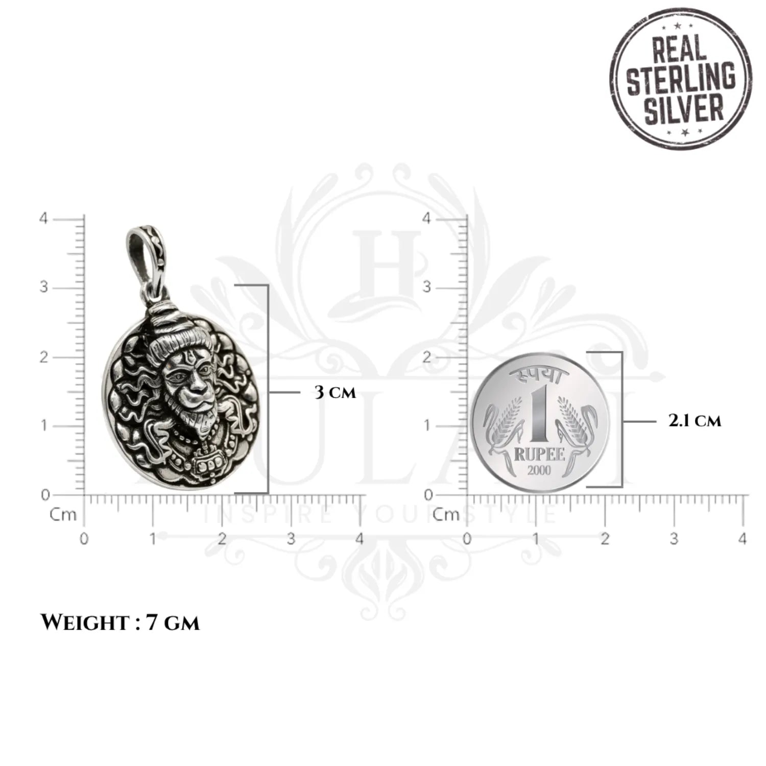 Warrior Lord Hanuman Oxidised Medallion Locket