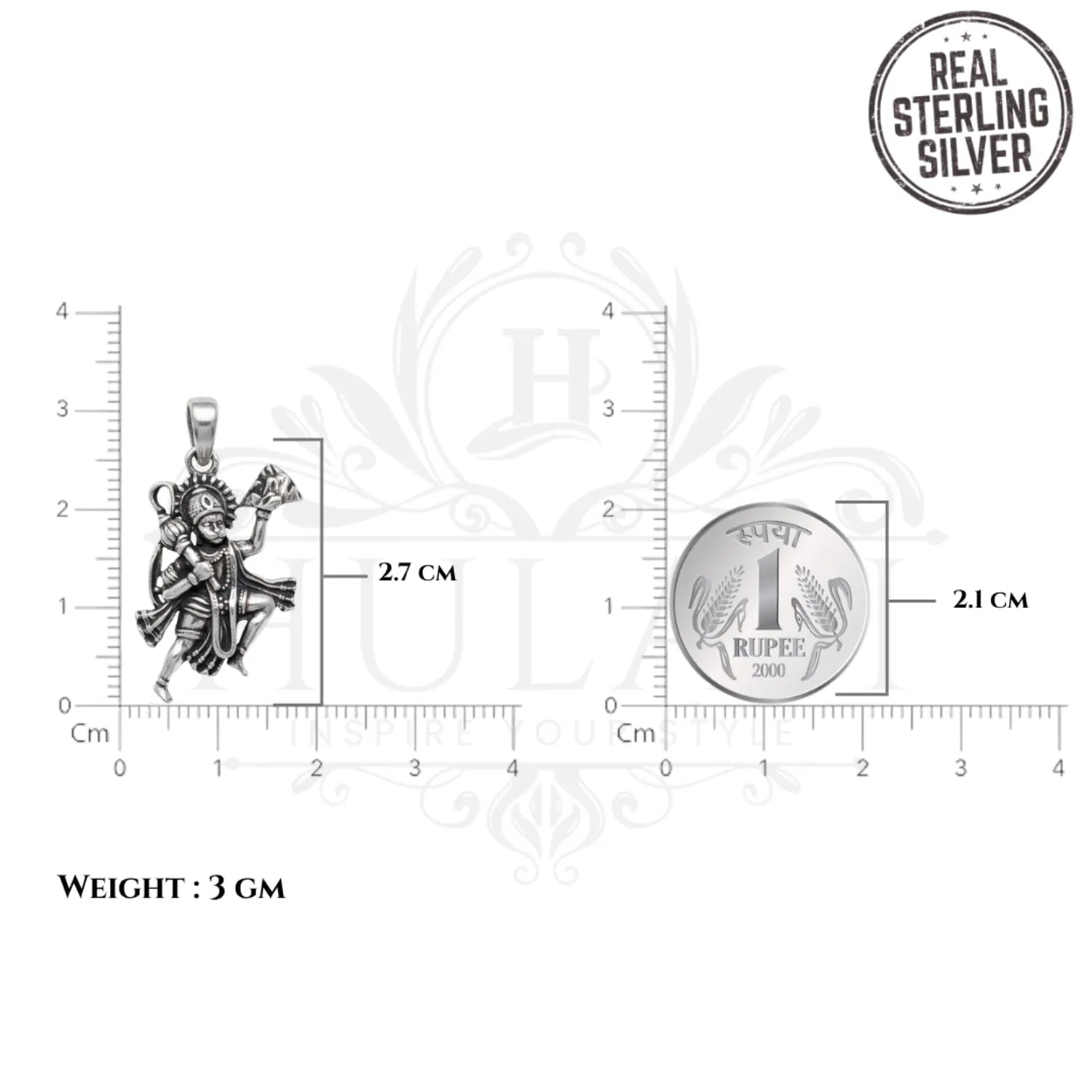 Oxidised Hanuman Ji with Gada Pendant