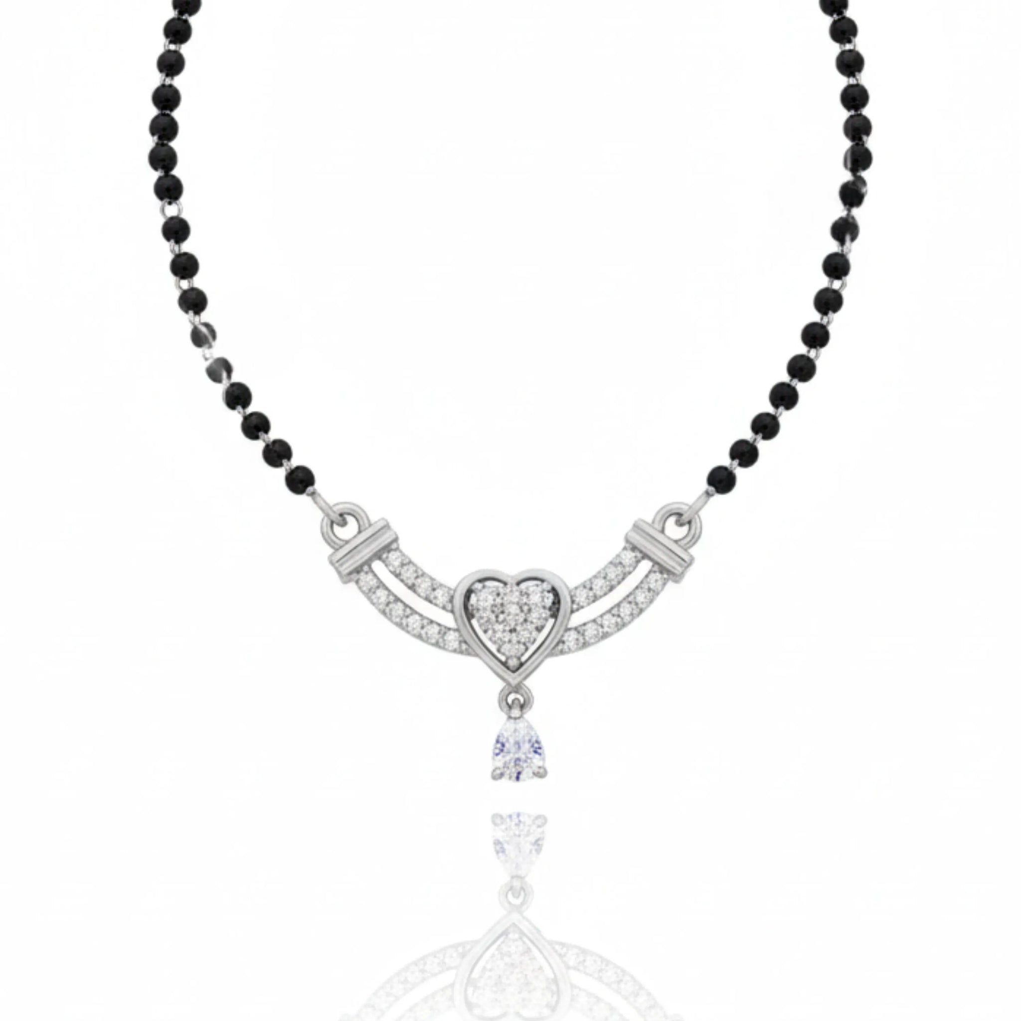 Modern V-Shaped CZ Drop Mangal Sutra Pendant