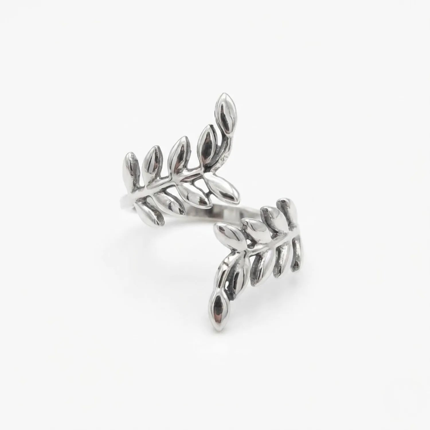 Hulasi 925 Sterling Silver Olive Branch Leaf Adjustable Ring for Women