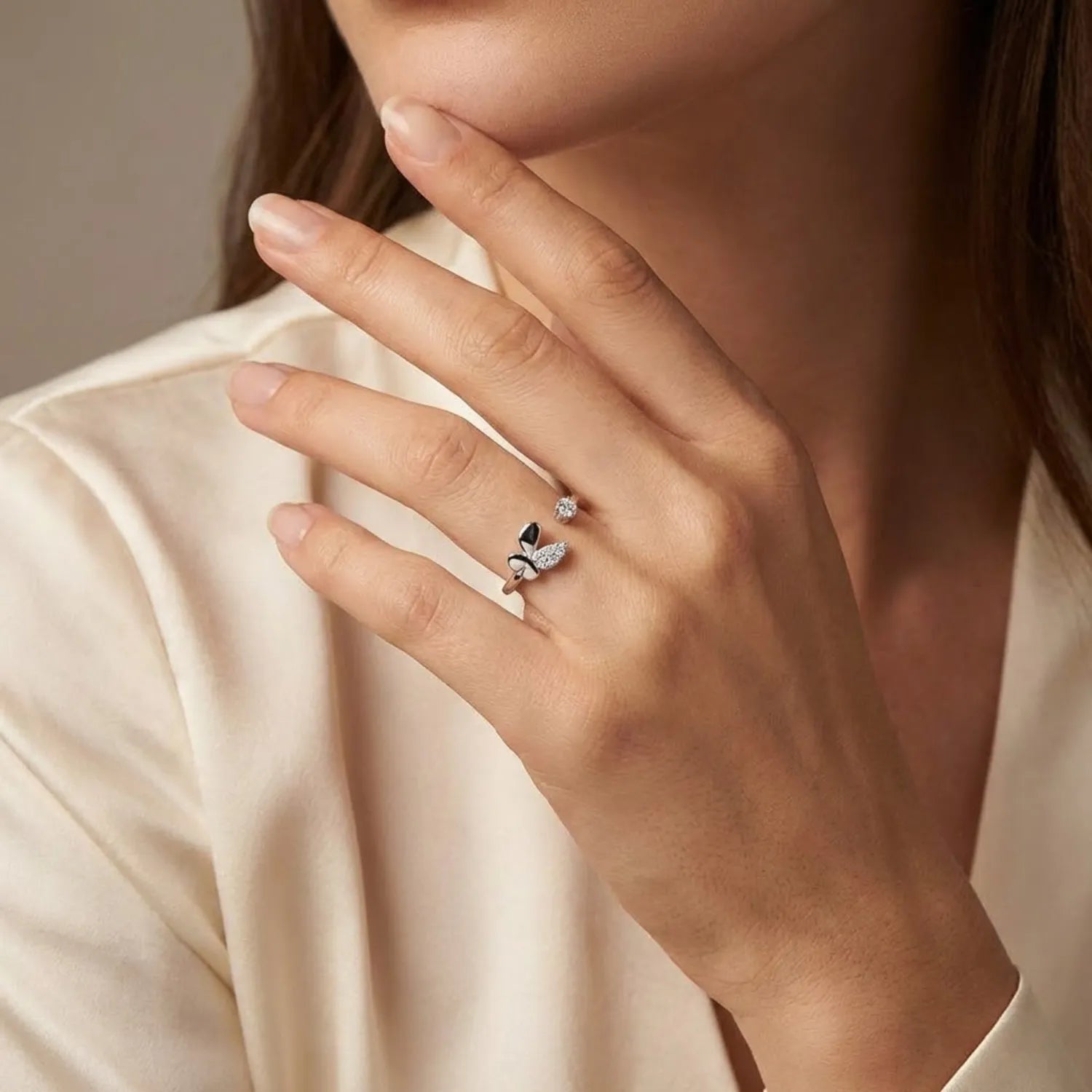 Hulasi Sterling Silver Minimalist Adjustable Band Ring For Everyday Wear