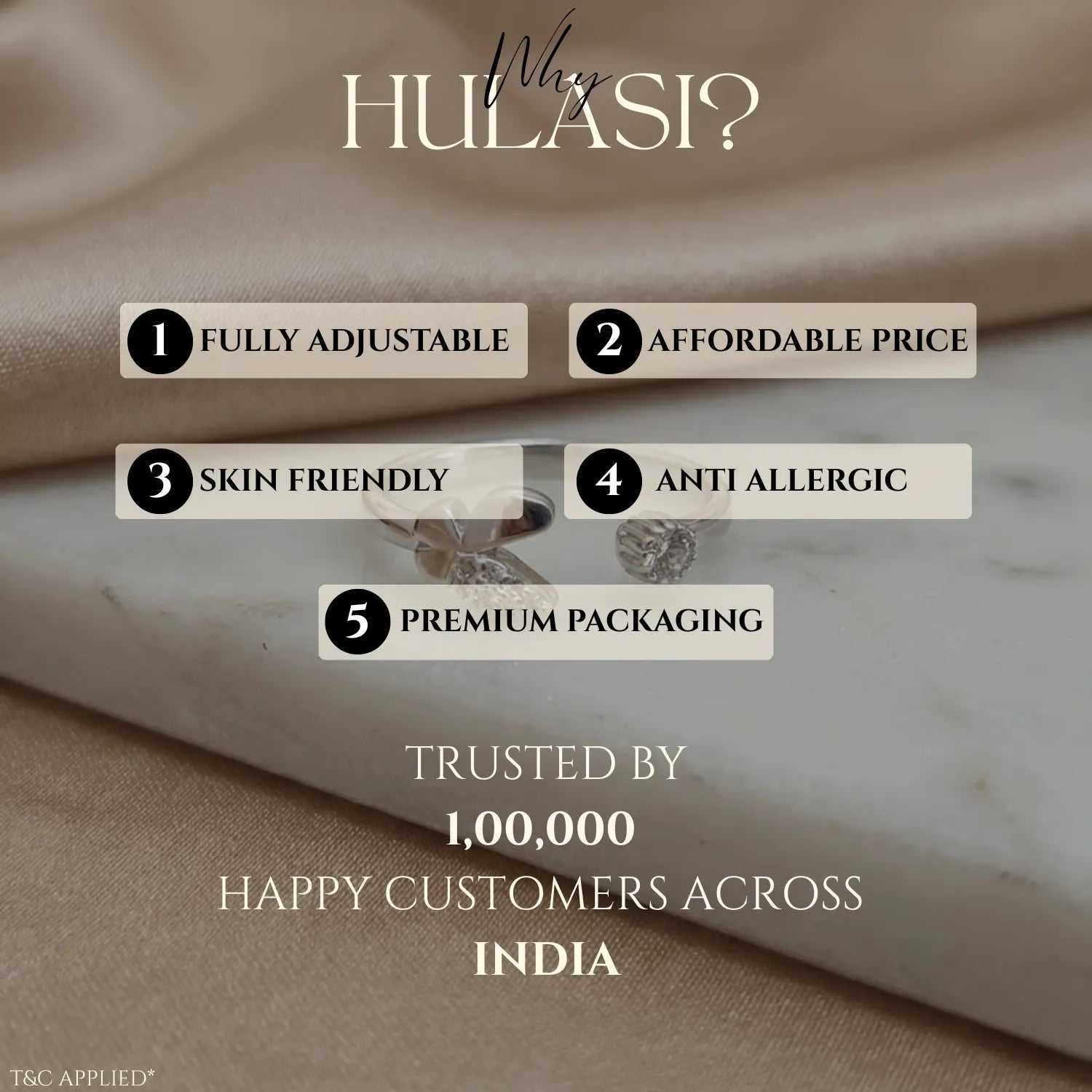 Hulasi Sterling Silver Minimalist Adjustable Band Ring For Everyday Wear