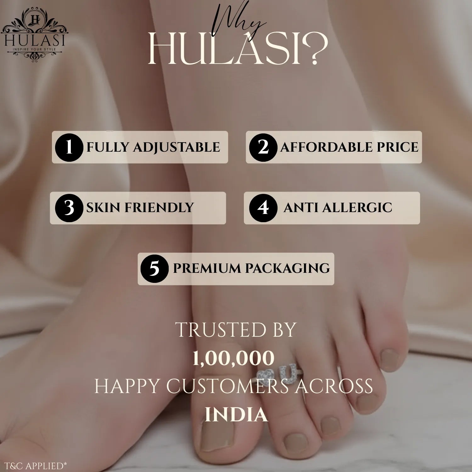 Twin Heart Adjustable Silver Toe Ring