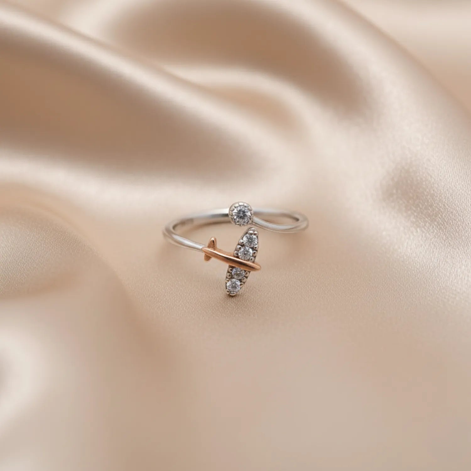 Dual Leaf Mixed Tone 925 Toe Ring