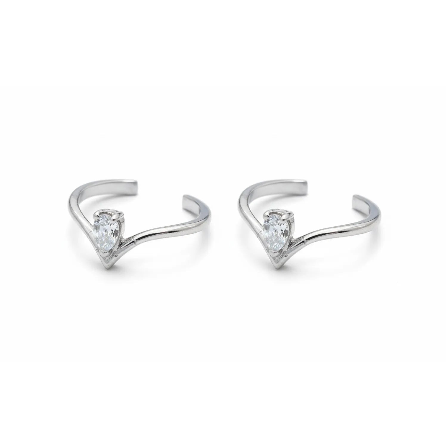 Edgy Spark Open Silver Toe Ring