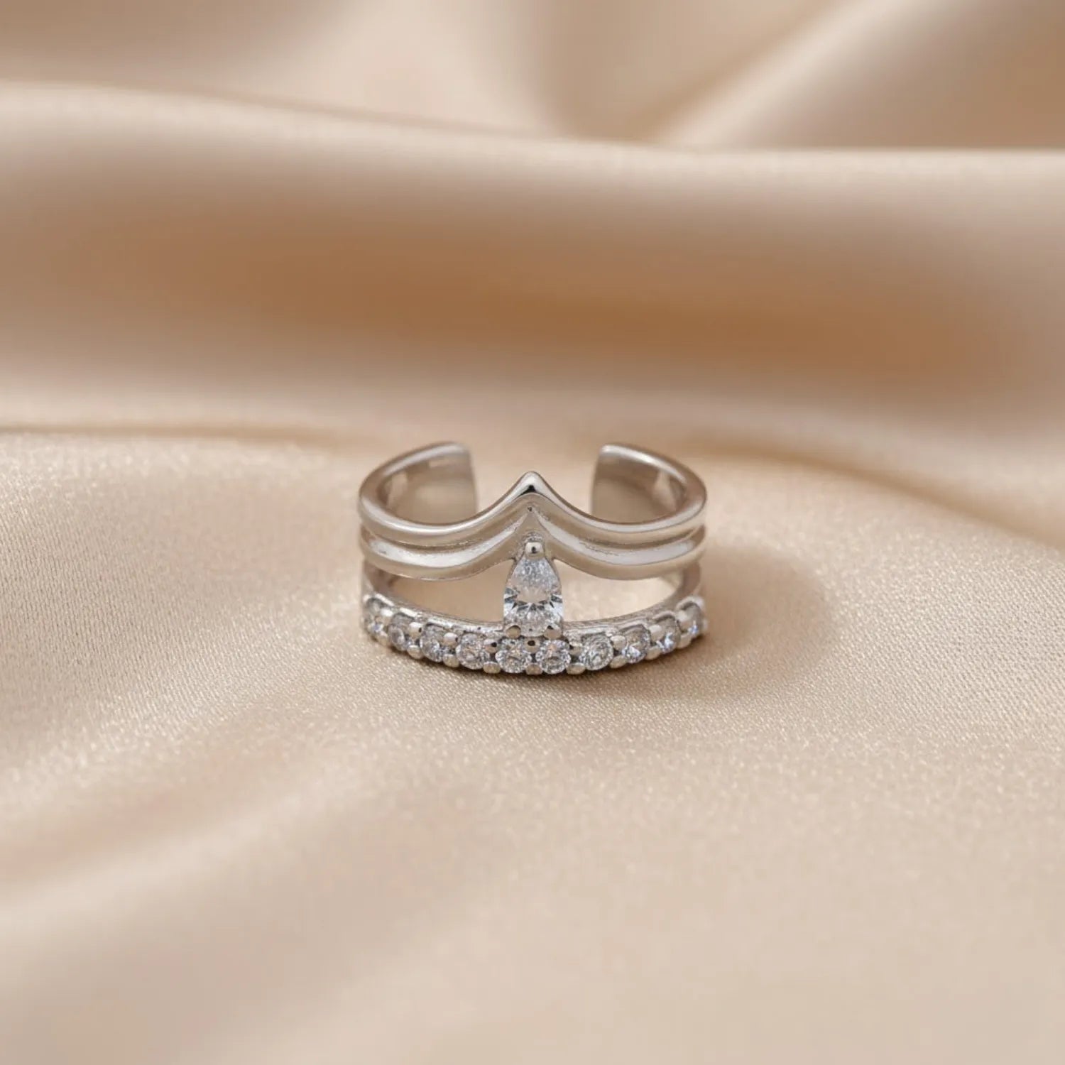 Royal Floral Crown 925 Silver Toe Ring