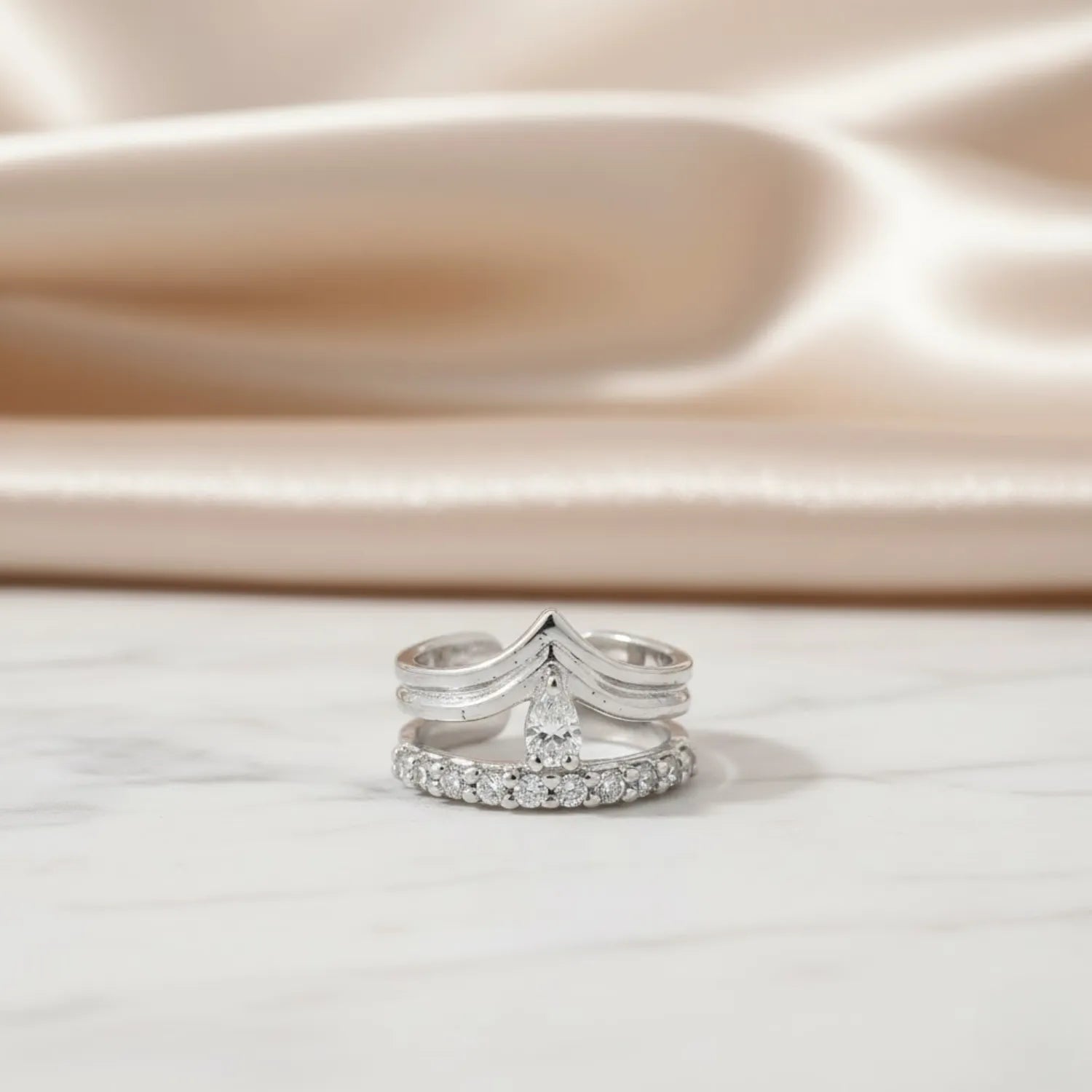 Royal Floral Crown 925 Silver Toe Ring