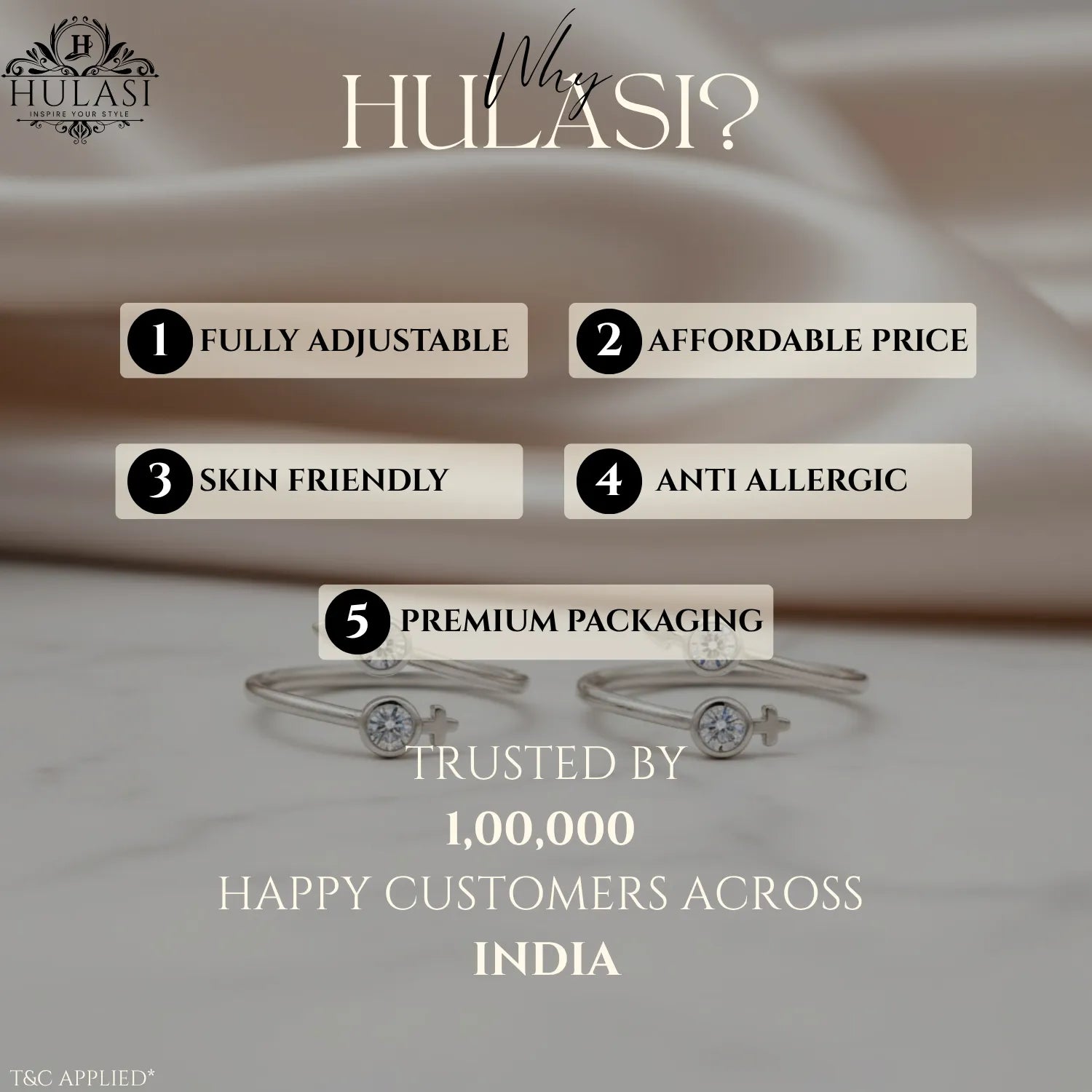 Two-Stone Spark Adjustable 925 Toe Ring