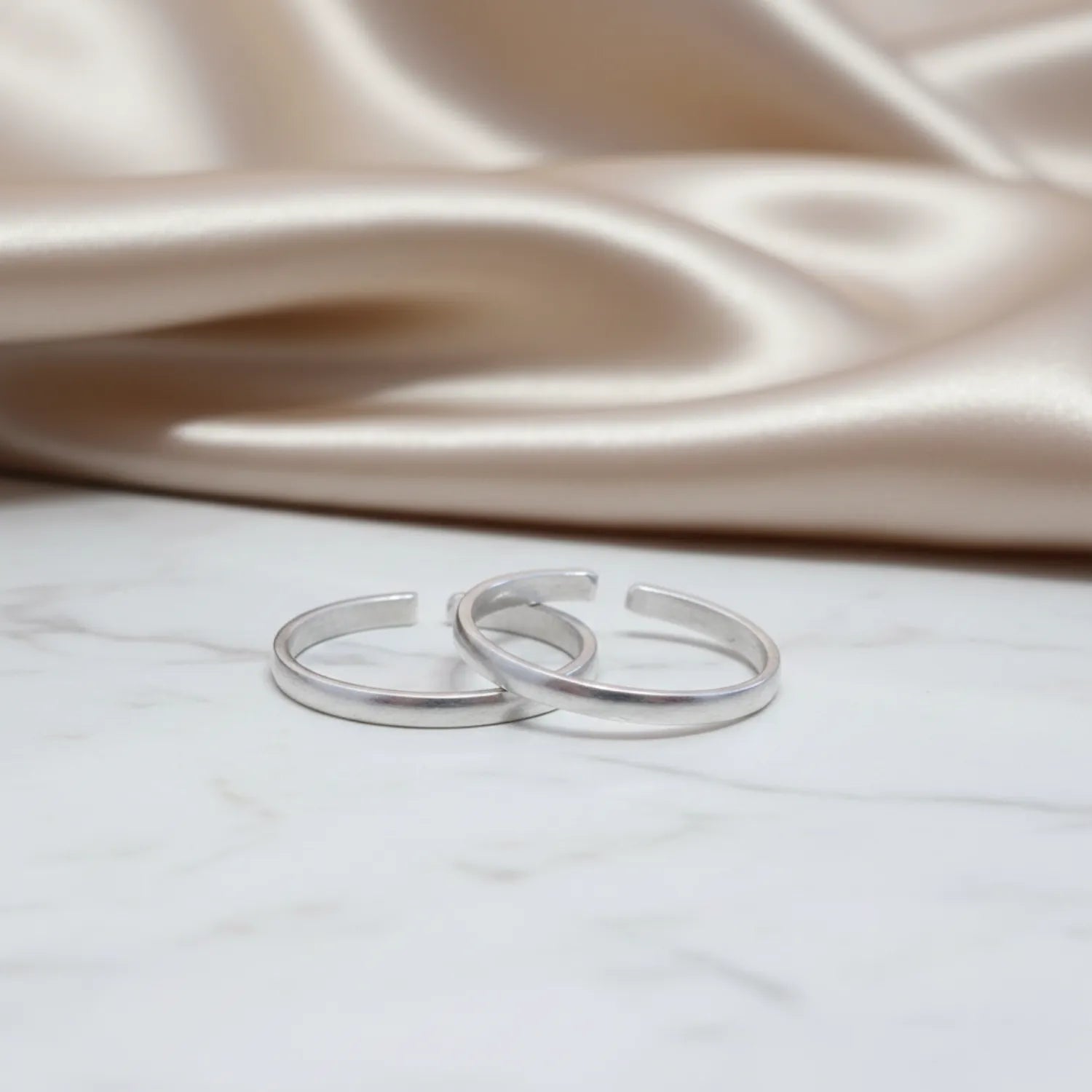 Classic Plain Silver Toe Ring (Set of 2)