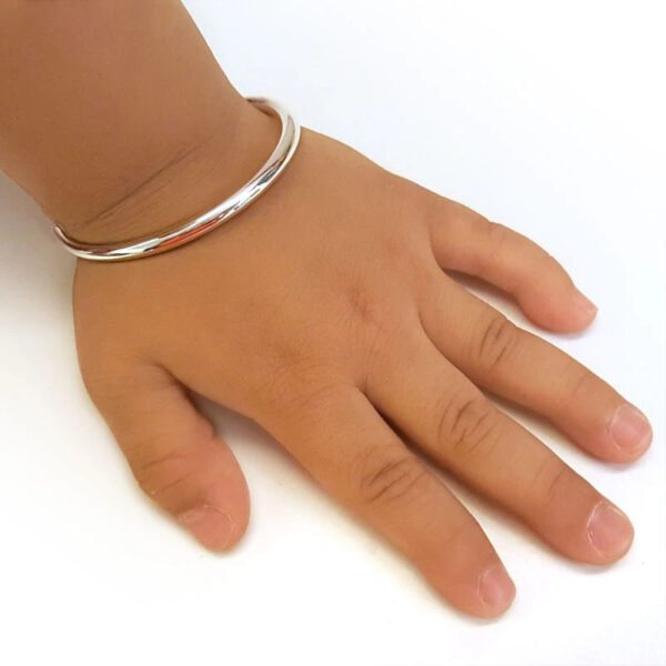 2 Balls Sterling Silver Nazariya Kada (Bangle Bracelet)