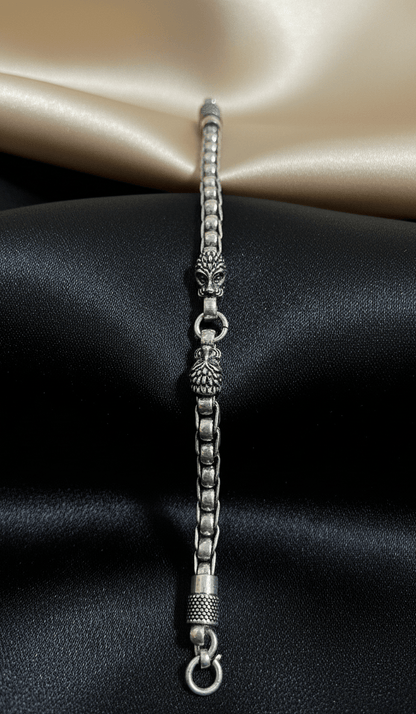 Guardian Beast Silver Oxidised Bracelet ( 39 grams )