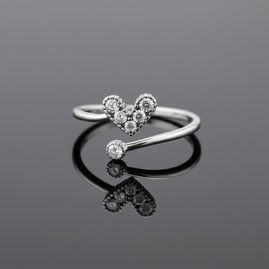 Silver Heart Design Sterling Silver Ring