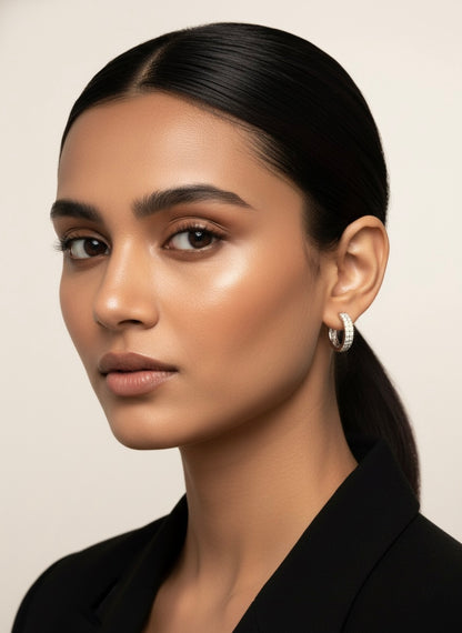 Sterling Silver Sparkle Mini Hoops