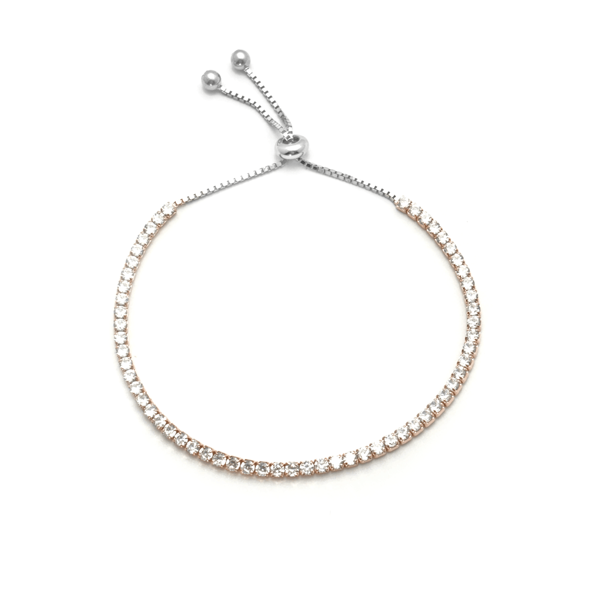 Studded Rhinestones Sterling Silver Tennis Bracelet