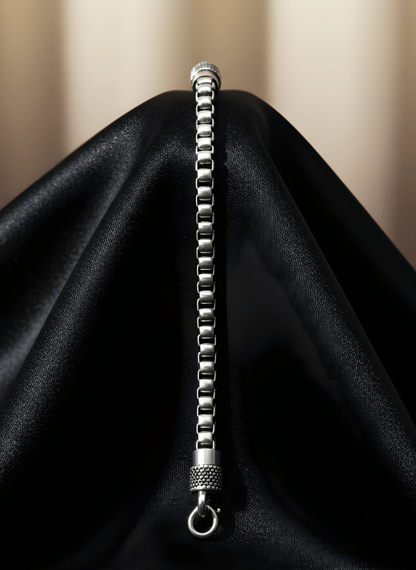Silver BoldBlock Bracelet ( 37 grams )