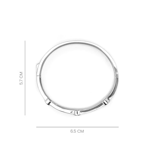 Studded Rhinestones Sterling Silver Bangle Bracelet