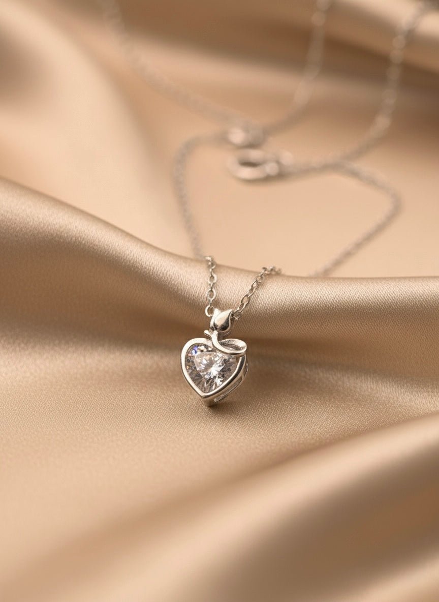925 Sterling Silver Heart Pendant Necklace for Women