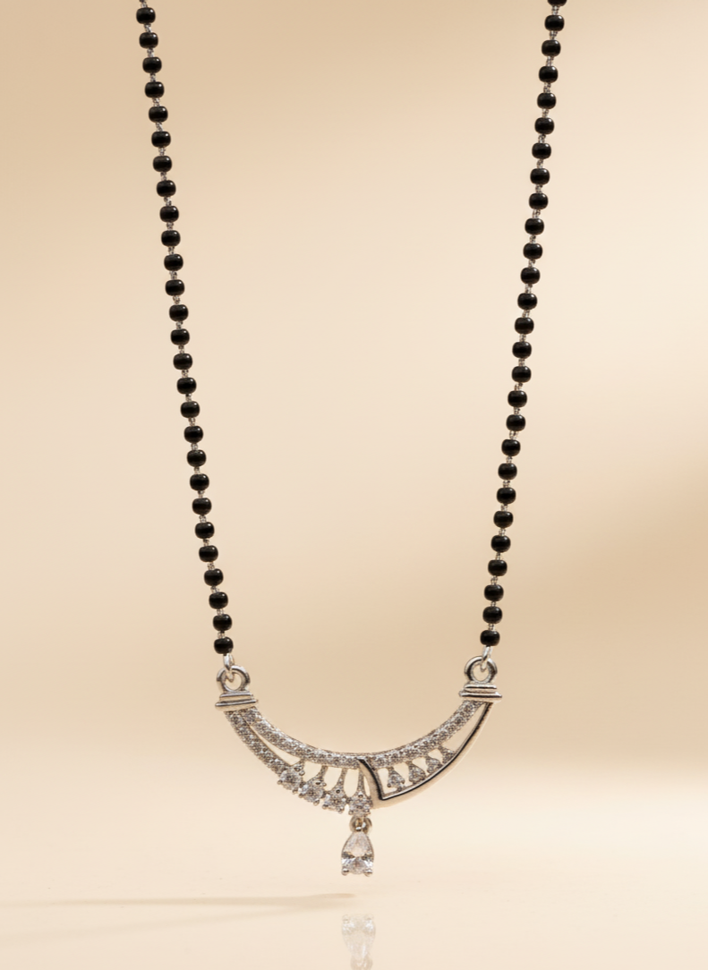 Silver Crescent Beam Mangalsutra