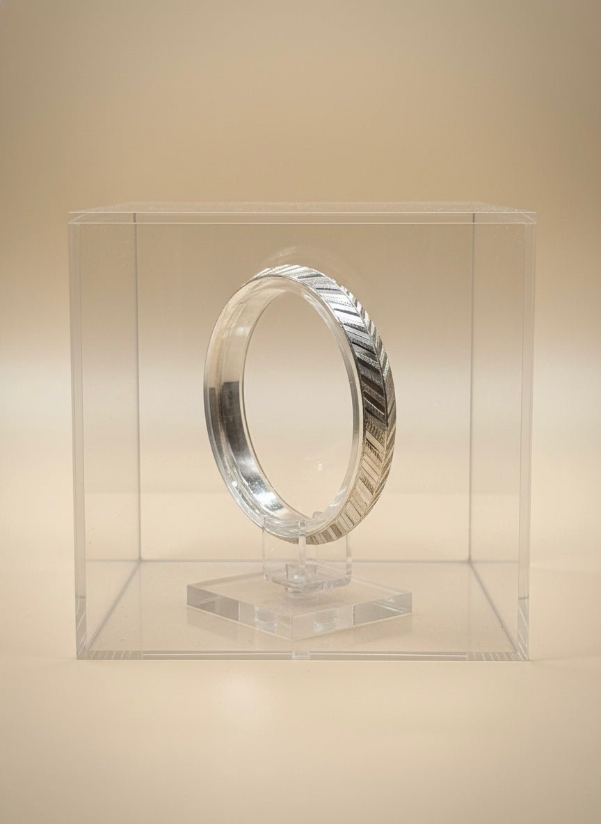 Sterling Silver Prism Cut Menƒ??s Kada ( 21 grams )